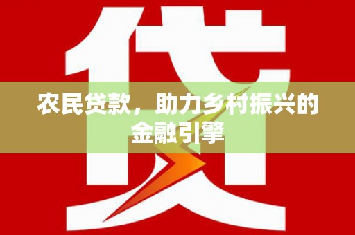 苍南农民贷款，助力乡村振兴的金融引擎