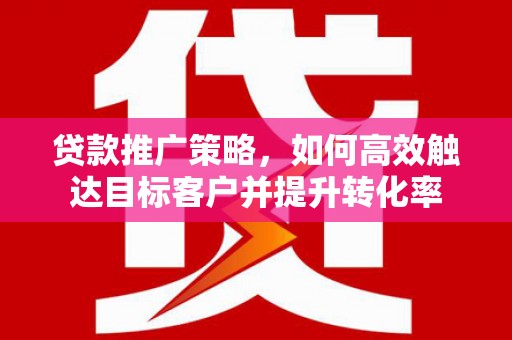 东明贷款推广策略，如何高效触达目标客户并提升转化率