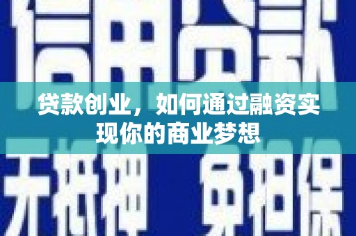 纳雍贷款创业，如何通过融资实现你的商业梦想
